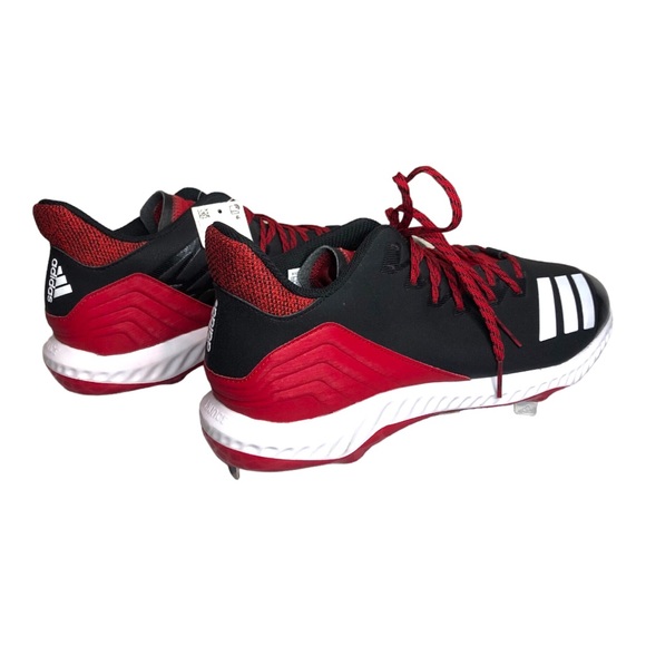 Adidas Mens Size 15 Icon Bounce Medal Baseball Cleats Shoes  Black Red NWT Sport - Picture 7 of 12